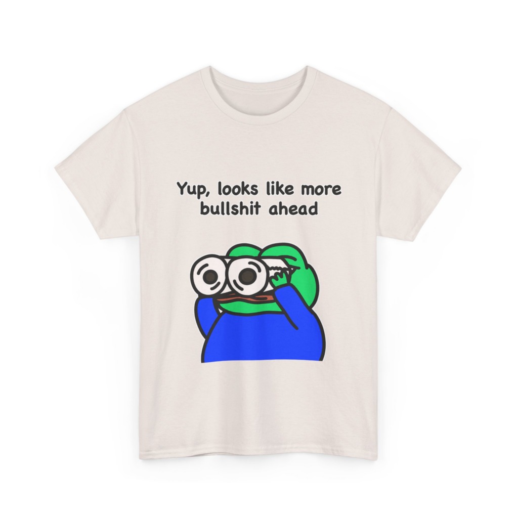 Frog T-Shirt: Binoculars & 'Bullshit Ahead' Graphic