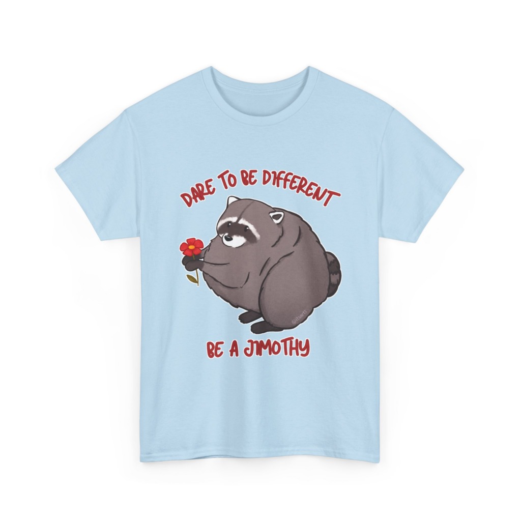 Raccoon T-Shirt: Jimothy with Flower Graphic Print