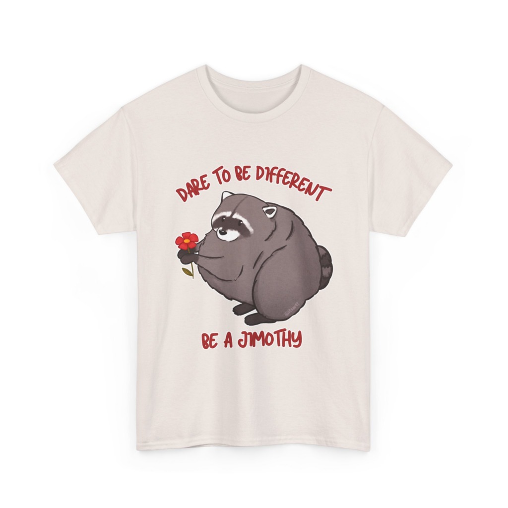 Raccoon T-Shirt: Jimothy with Flower Graphic Print