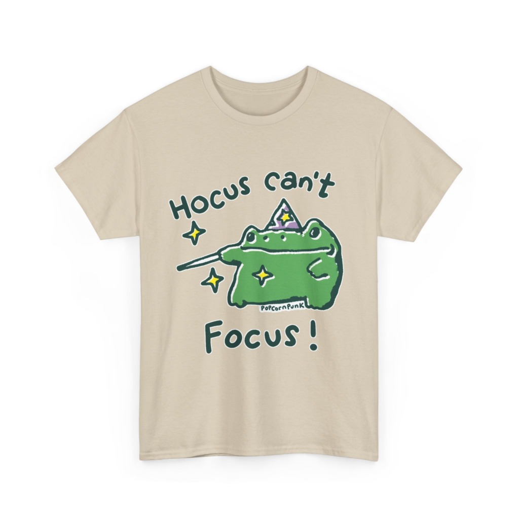 "Hocus Can't Focus!" Wizard Frog T-Shirt