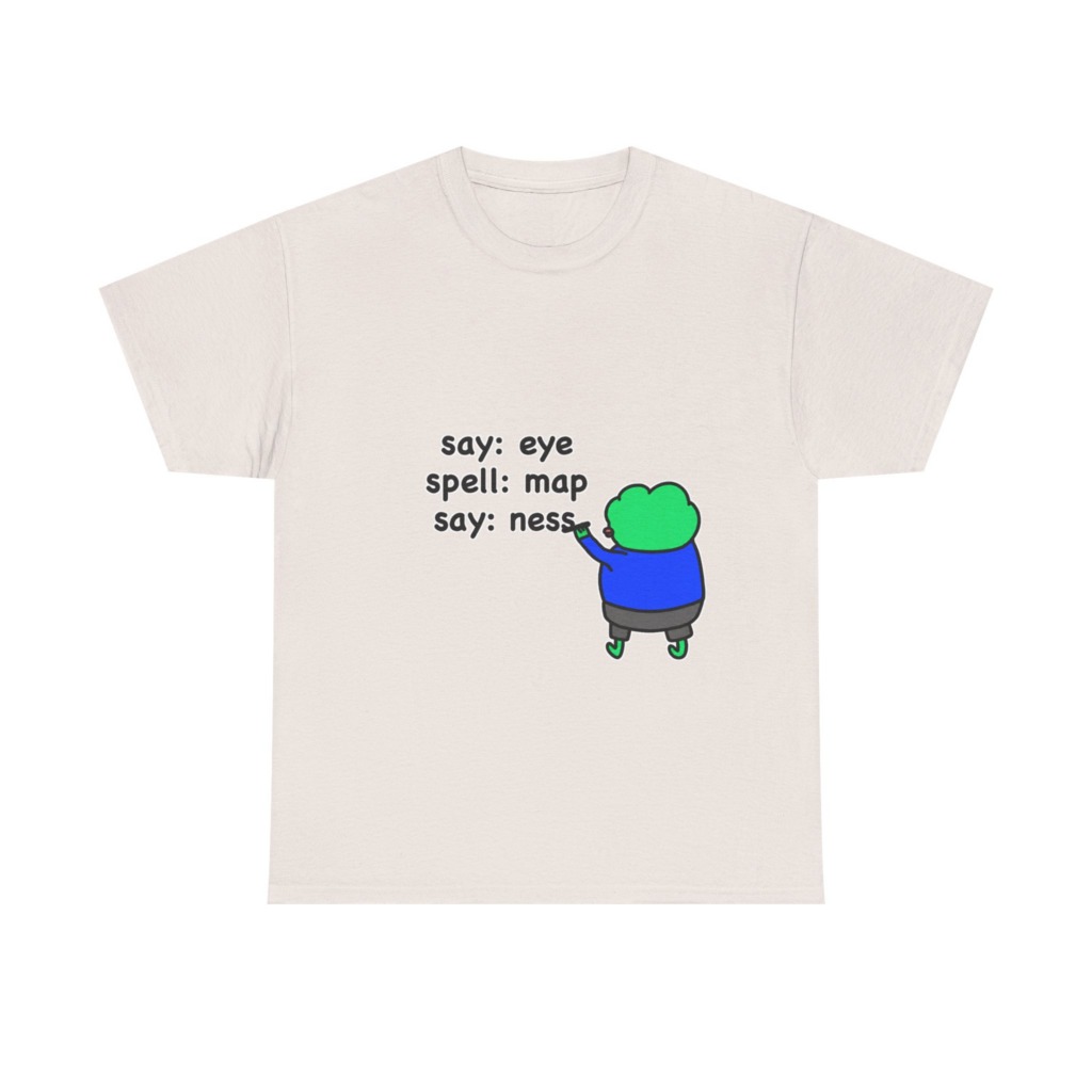 Eye Map Ness" Funny Character Graphic T-Shirt