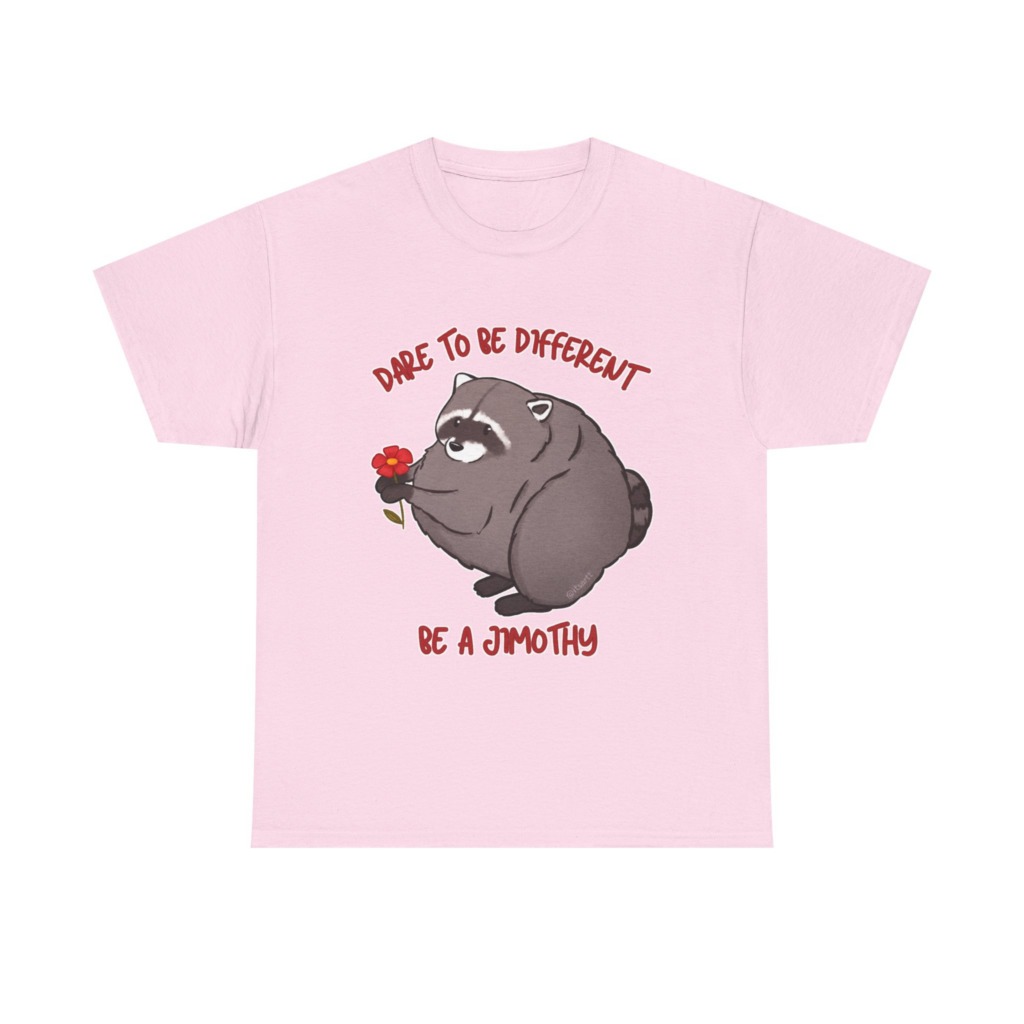 Raccoon T-Shirt: Jimothy with Flower Graphic Print
