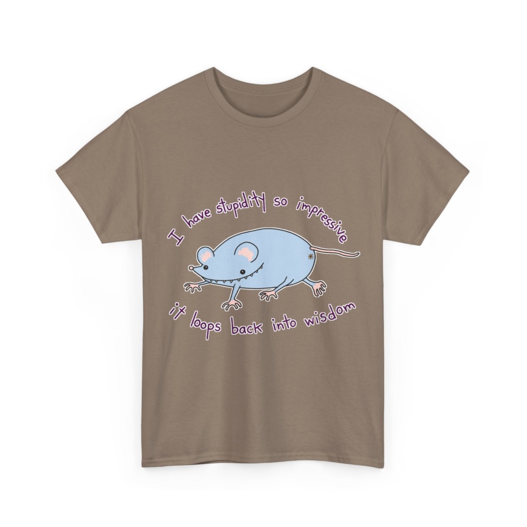 Cartoon Mouse 'Stupidity' Graphic T-Shirt