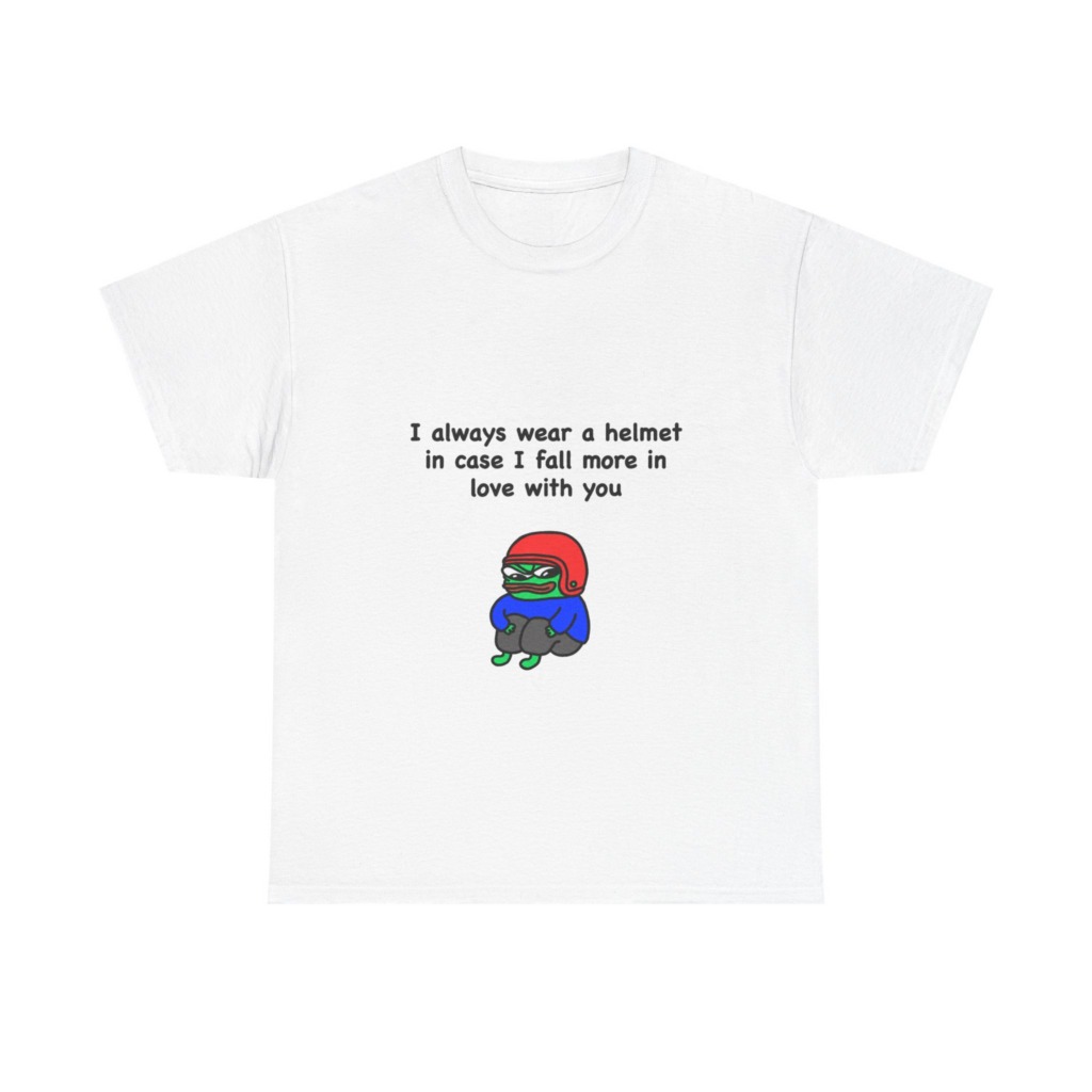 T-Shirt: Helmet-Wearing Pepe Frog Love Quote