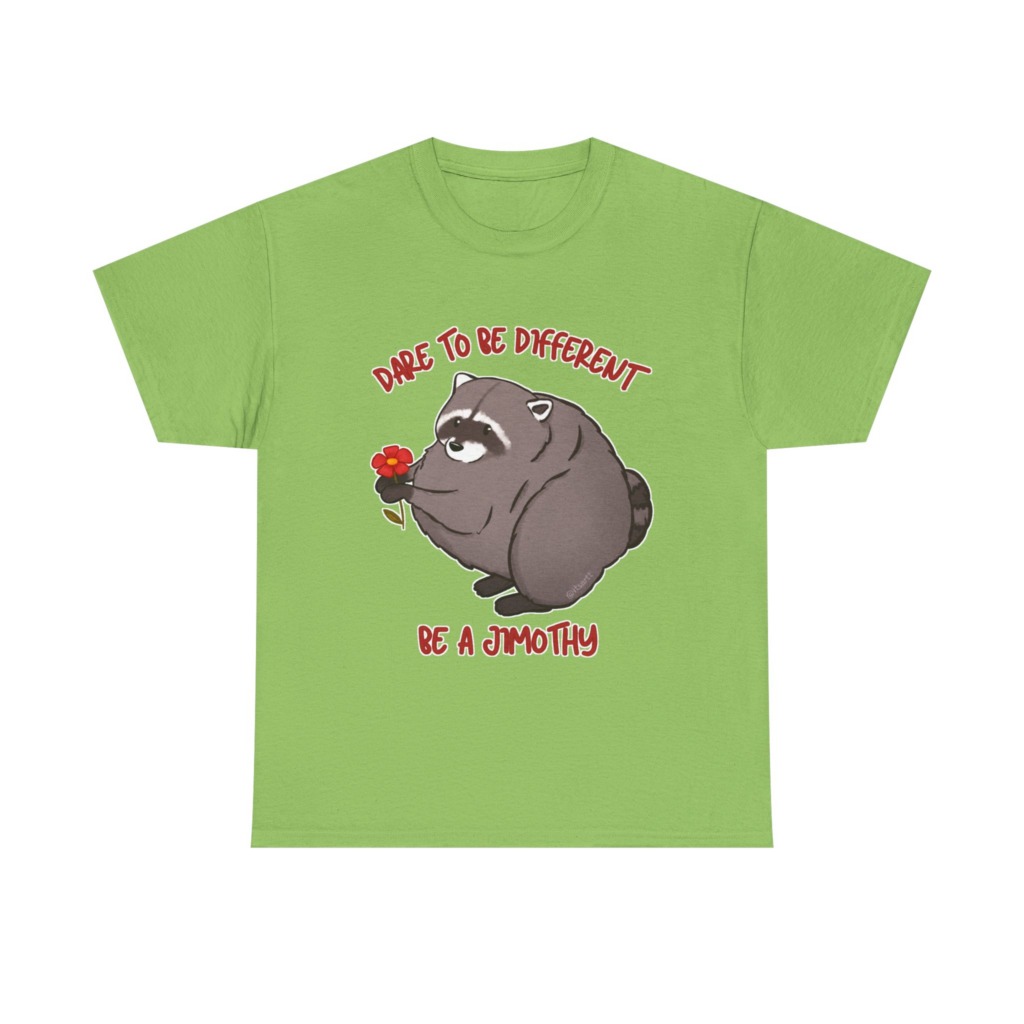 Raccoon T-Shirt: Jimothy with Flower Graphic Print