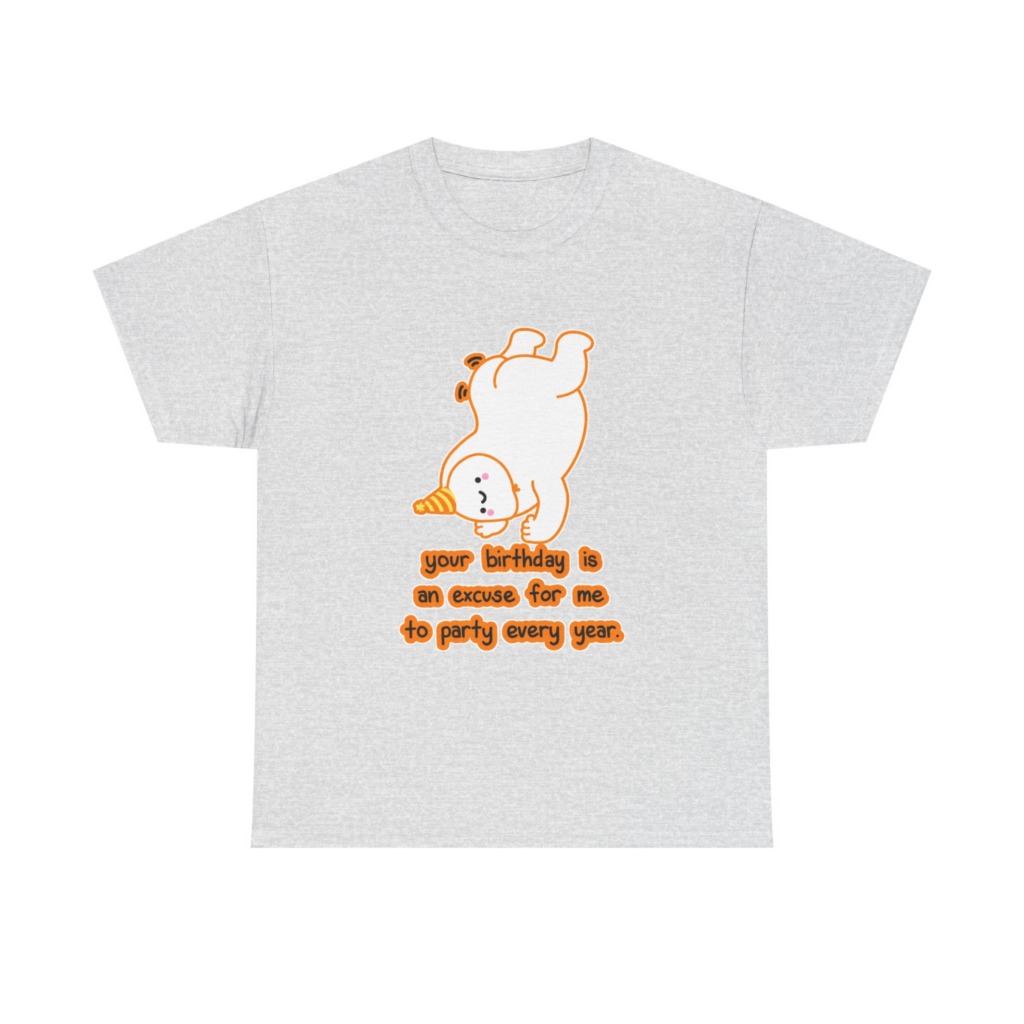 T-Shirt: Playful Handstand Bear Birthday Quote
