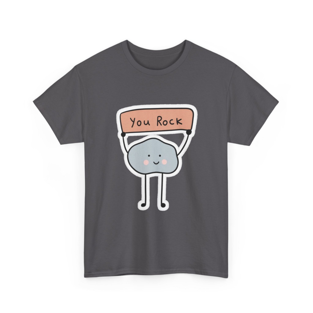 T-Shirt with Cute "You Rock" Cartoon Rock Design