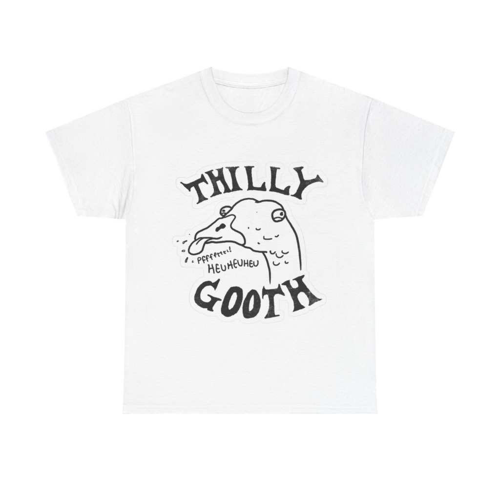 T-Shirt with Thilly Gooth Cartoon Goose Print