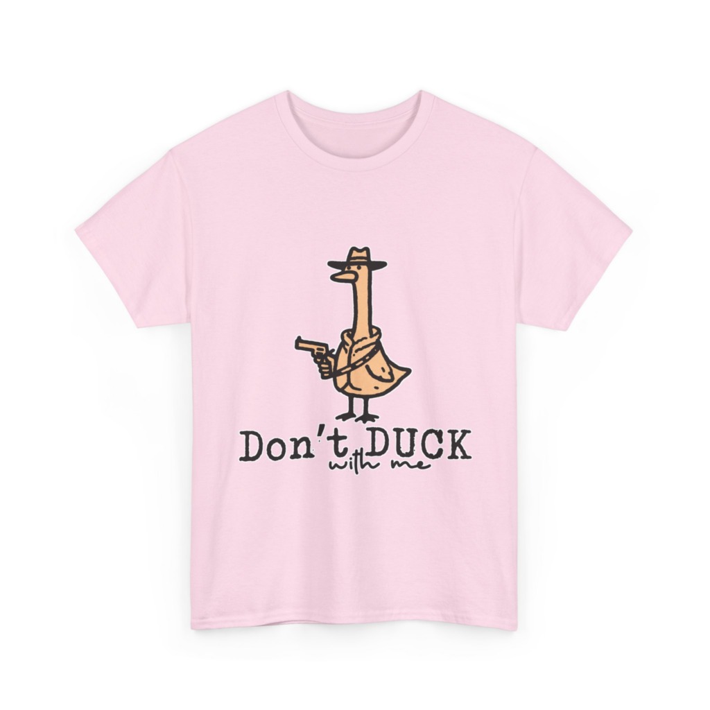 White T-Shirt with Gangster Duck 'Don't Duck With Me' Print