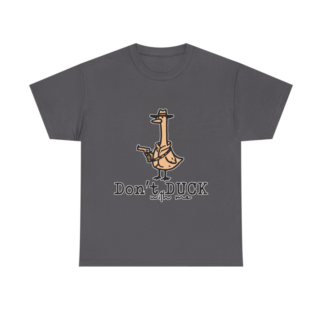 White T-Shirt with Gangster Duck 'Don't Duck With Me' Print