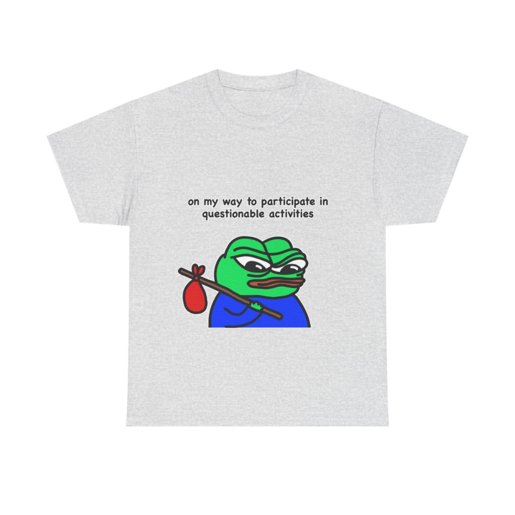 T-Shirt: Questionable Activities Pepe Frog Print