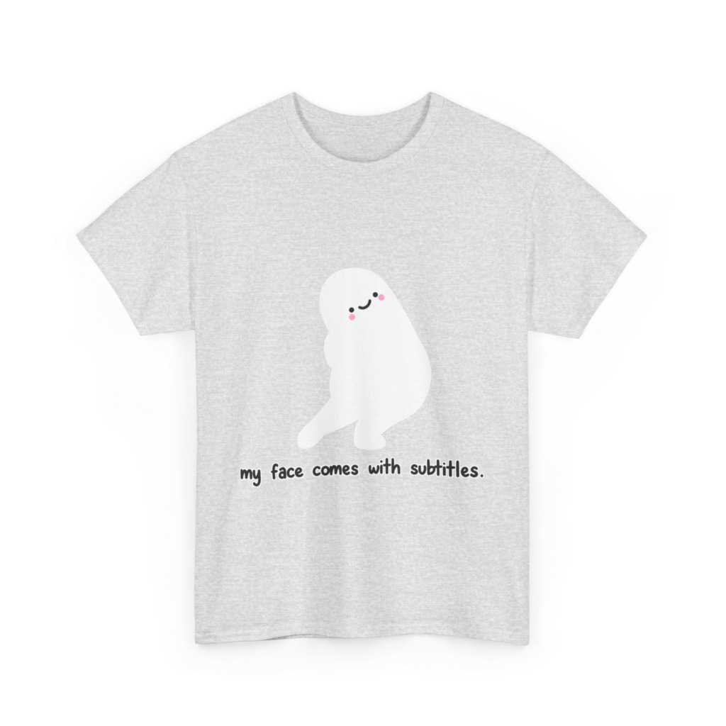 White 'My Face Comes With Subtitles' T-Shirt