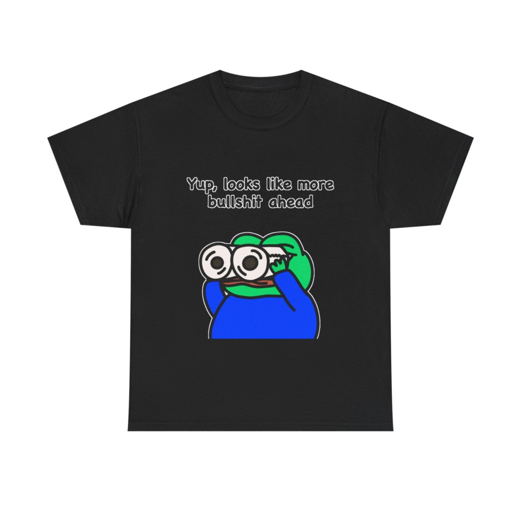 Frog T-Shirt: Binoculars & 'Bullshit Ahead' Graphic