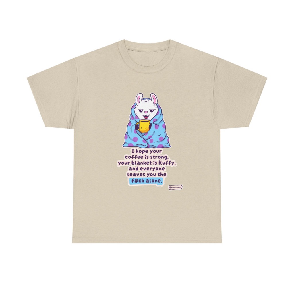 Sarcastic Llama Coffee & Blanket Graphic T-Shirt