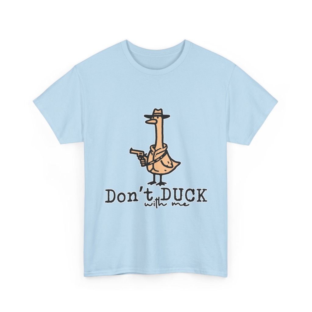 White T-Shirt with Gangster Duck 'Don't Duck With Me' Print