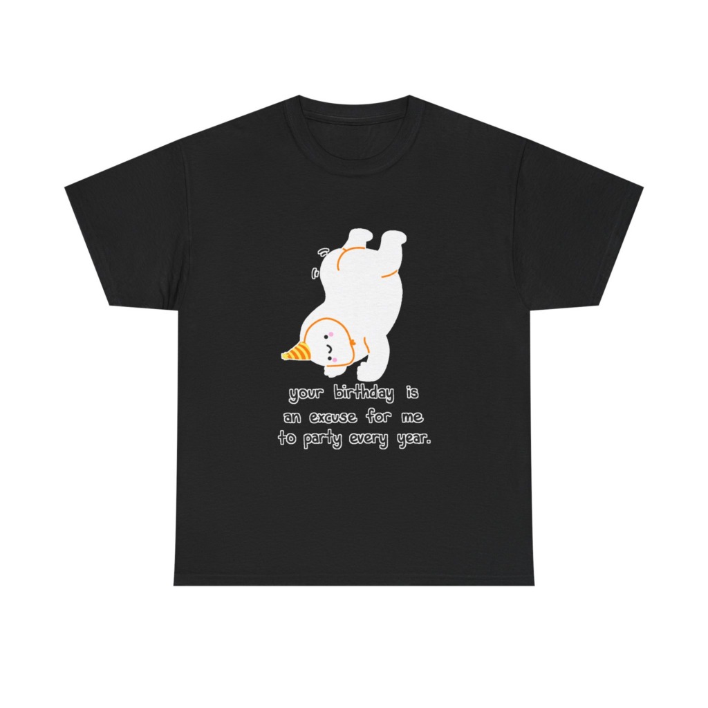 White Upside Down Party Character T-Shirt
