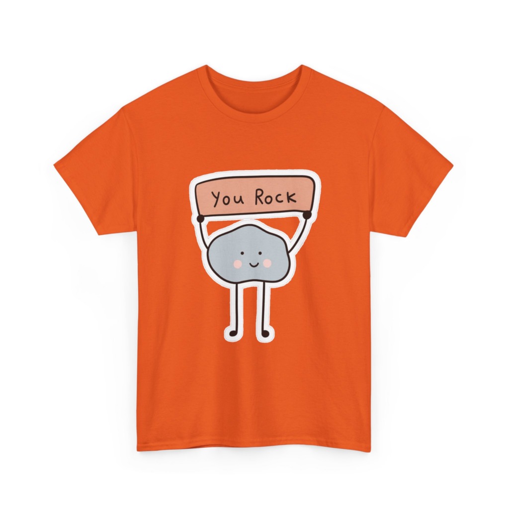 T-Shirt with Cute "You Rock" Cartoon Rock Design