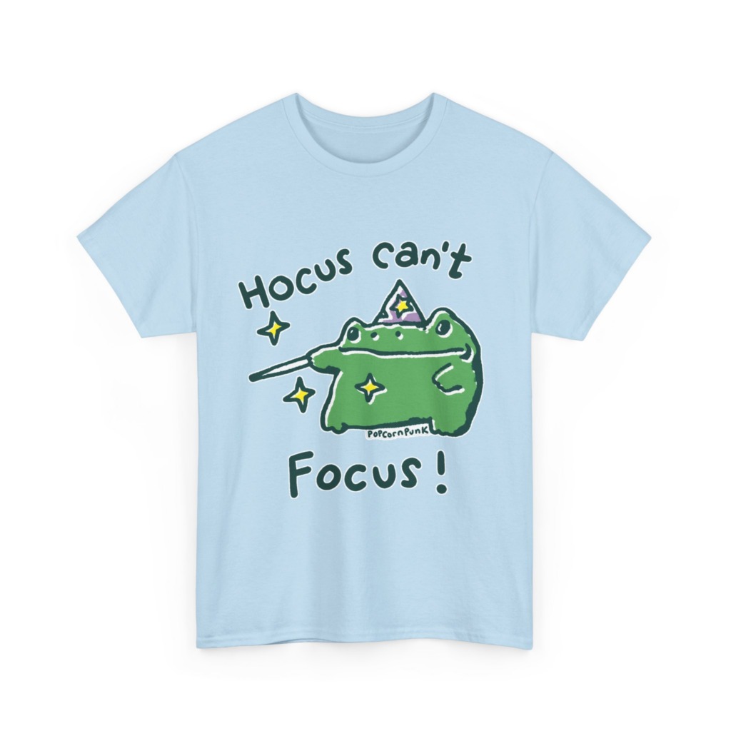"Hocus Can't Focus!" Wizard Frog T-Shirt