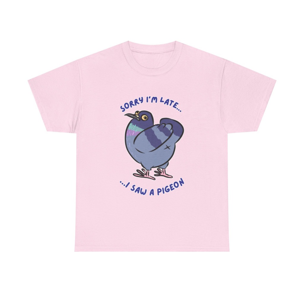 Pigeon 'Sorry I'm Late' Graphic T-Shirt