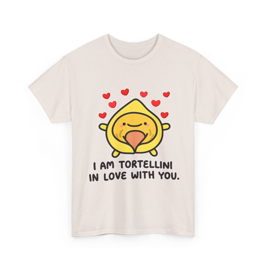 T-Shirt with Tortellini in Love Graphic