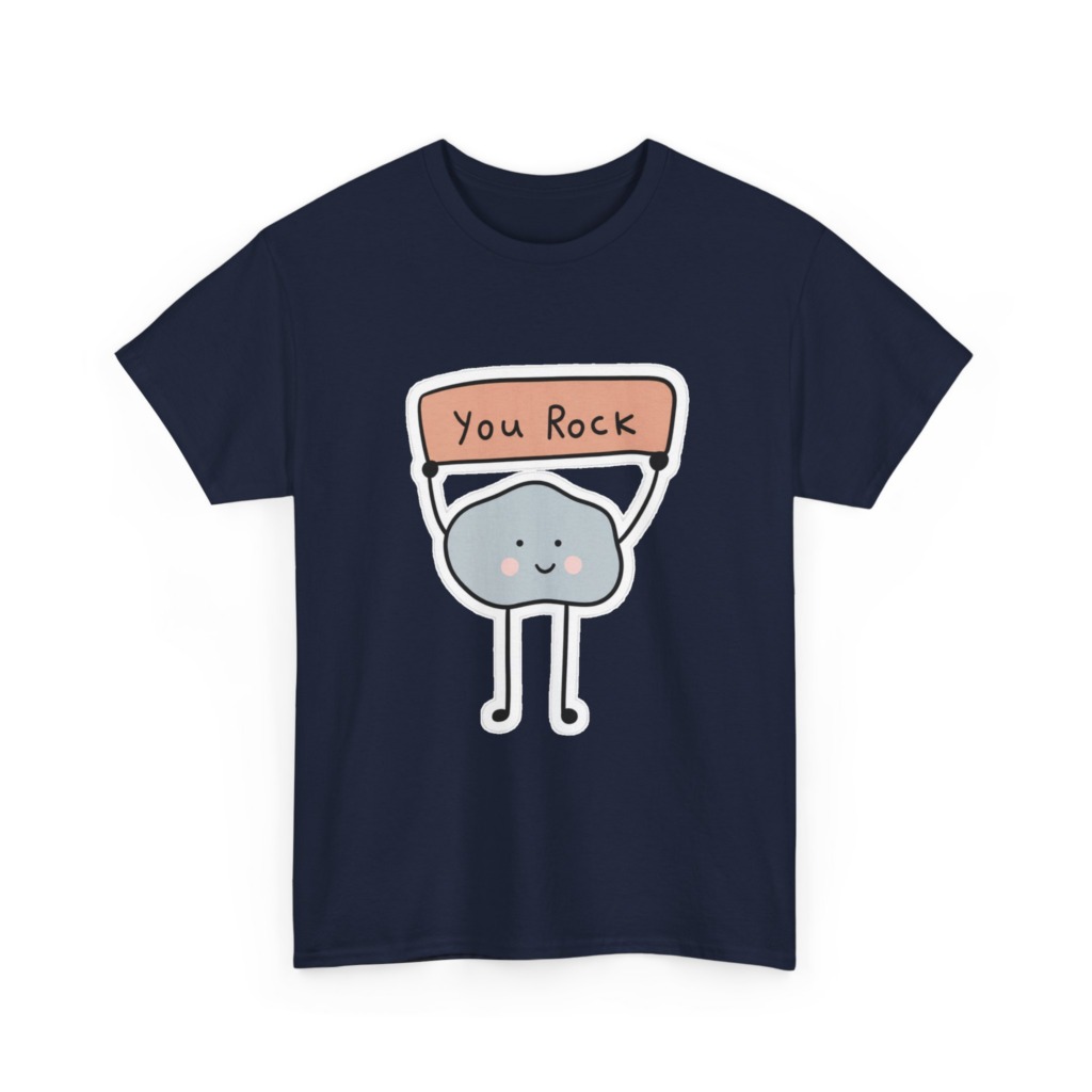 T-Shirt with Cute "You Rock" Cartoon Rock Design