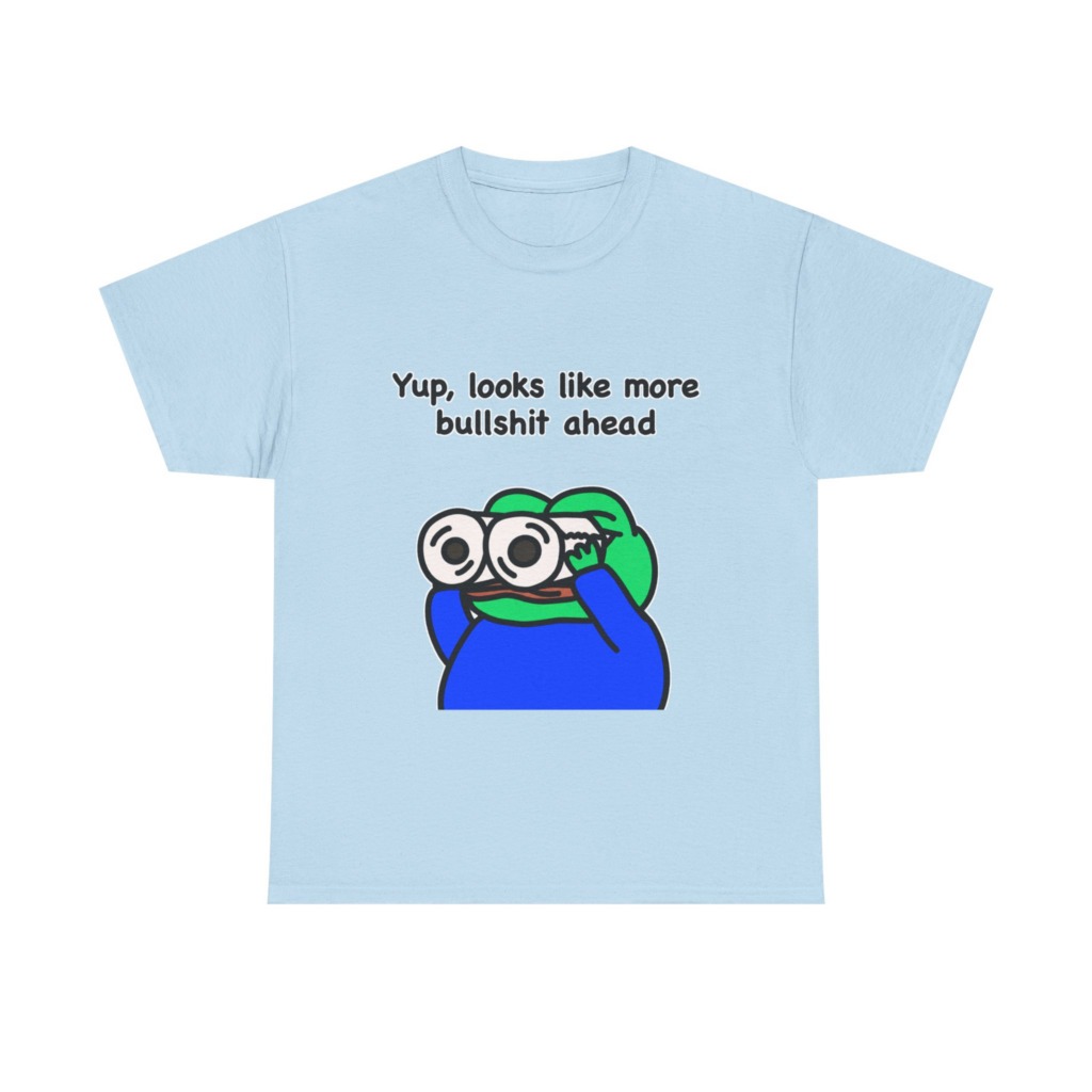 Frog T-Shirt: Binoculars & 'Bullshit Ahead' Graphic