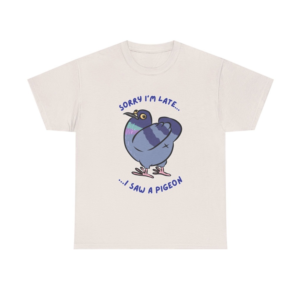 Pigeon 'Sorry I'm Late' Graphic T-Shirt