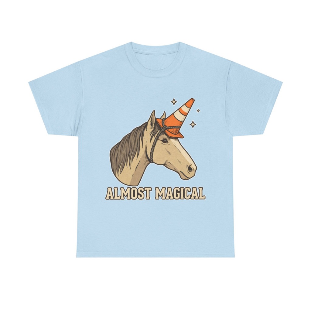 T-Shirt: Almost Magical Traffic Cone Unicorn
