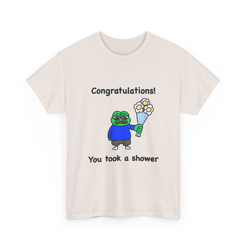 Pepe the Frog Shower Celebration Graphic T-Shirt