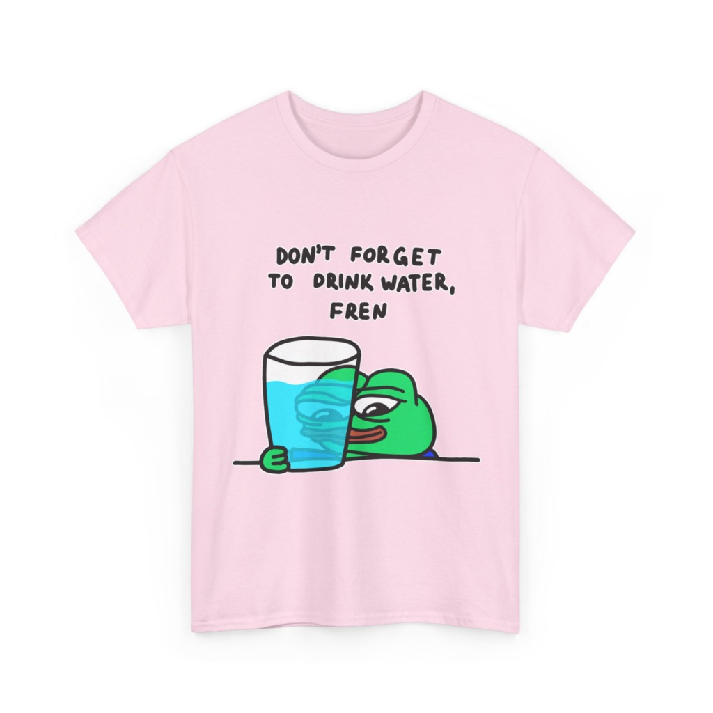 Graphic Tee: Pepe 'Don't Forget Water, Fren' Print