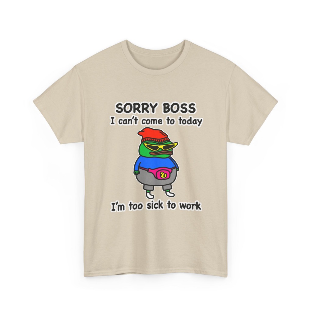 Pepe the Frog Sorry Boss Sick Day Graphic T-Shirt