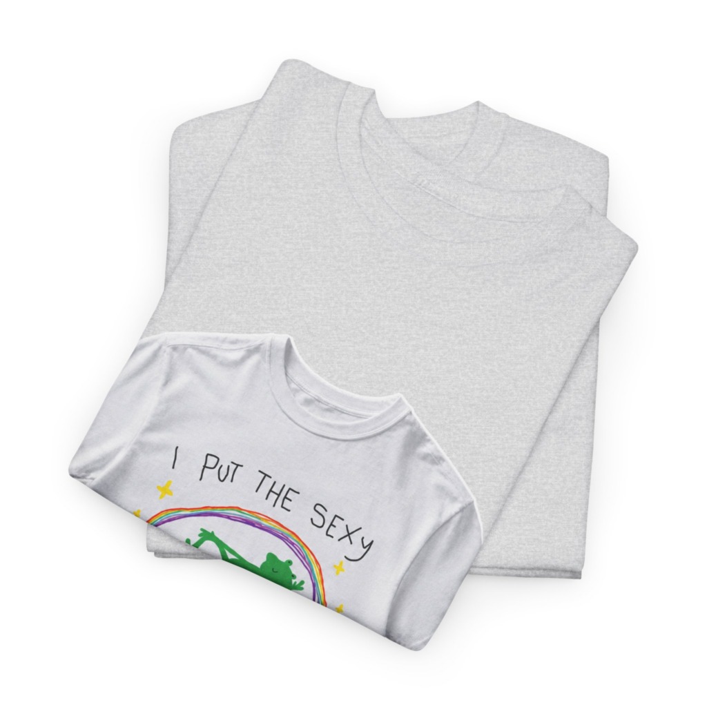 White 'I Put The Sexy In Dyslexia' Frog T-Shirt