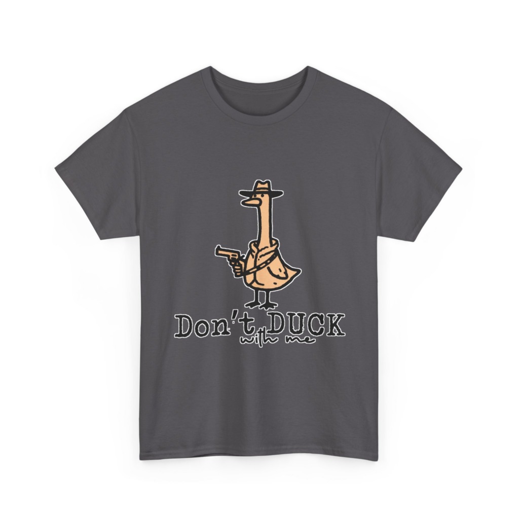 White T-Shirt with Gangster Duck 'Don't Duck With Me' Print