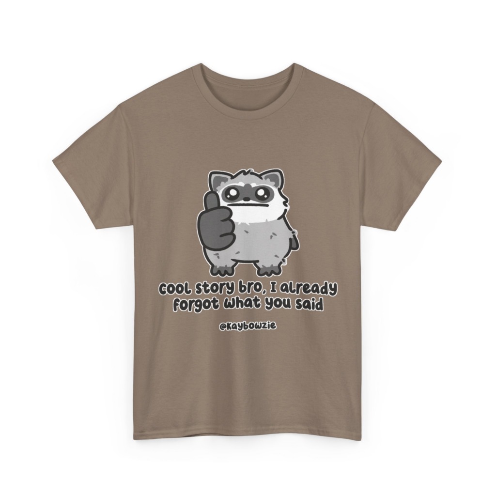 Sarcastic Raccoon 'Cool Story Bro' Graphic Tee