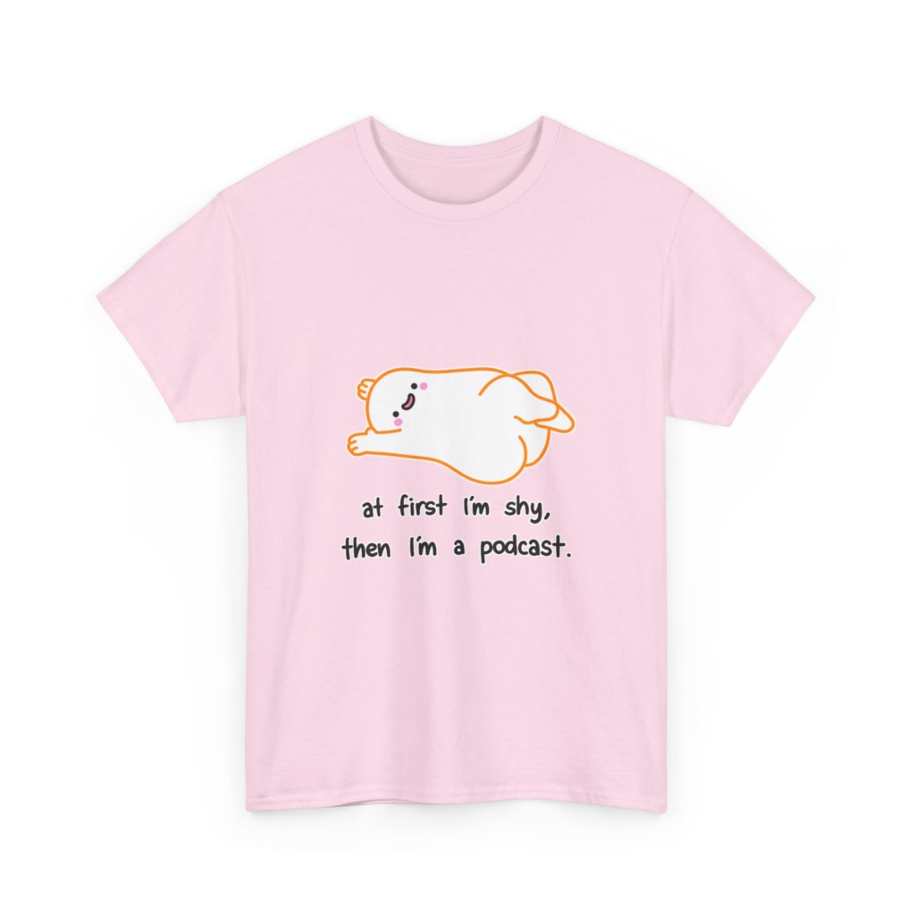 T-Shirt with Shy Podcast Creature Graphic