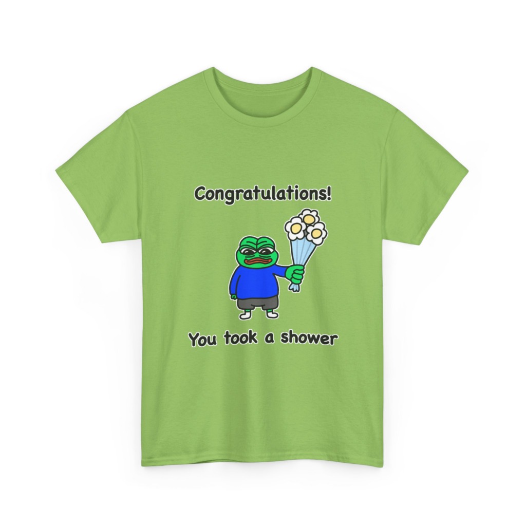 Pepe the Frog Shower Celebration Graphic T-Shirt