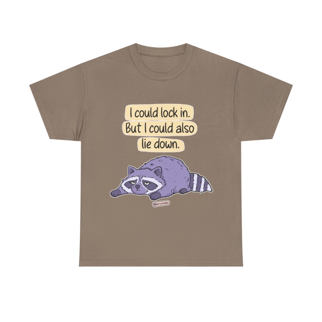 Raccoon "I Could Lie Down" Graphic Tee