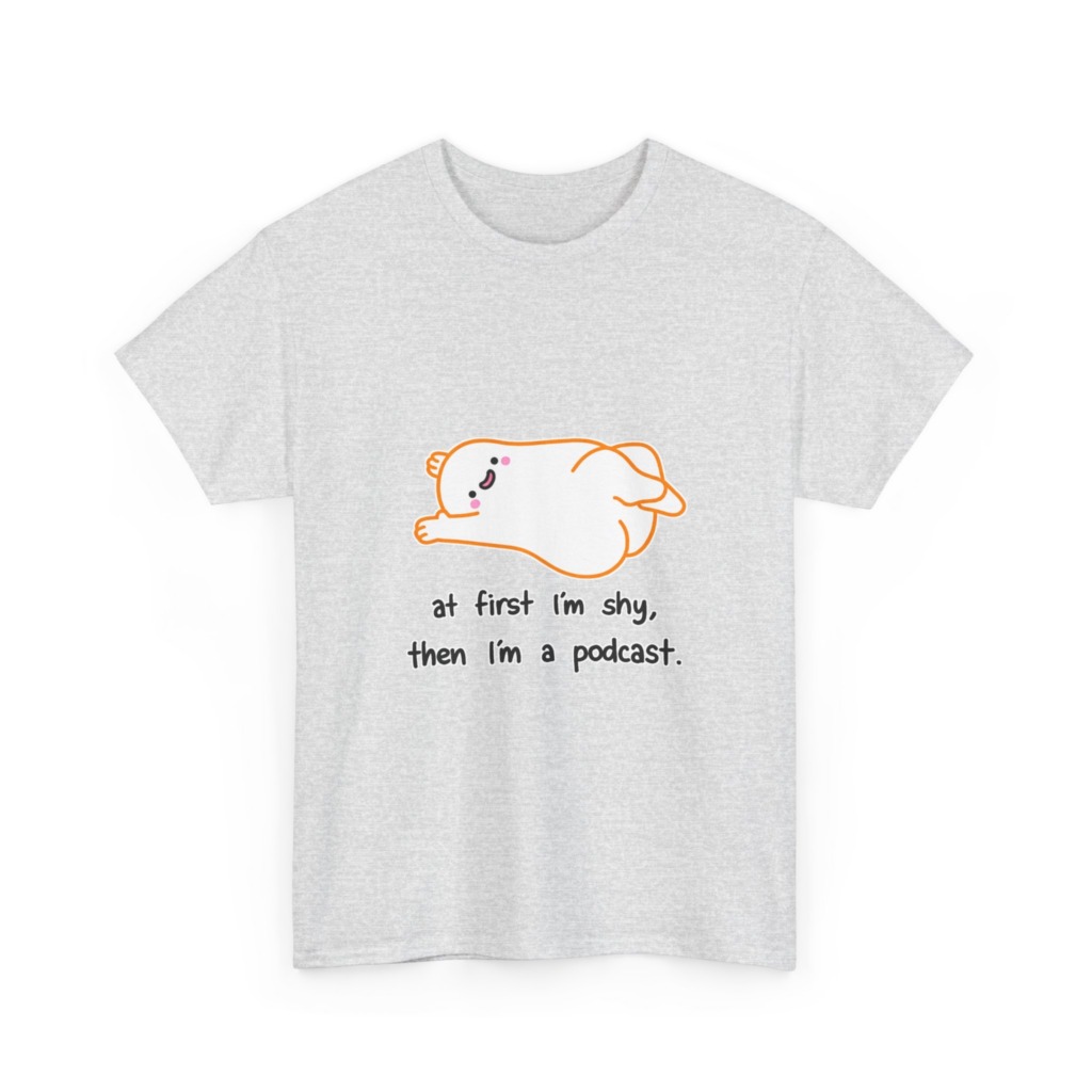 T-Shirt with Shy Podcast Creature Graphic