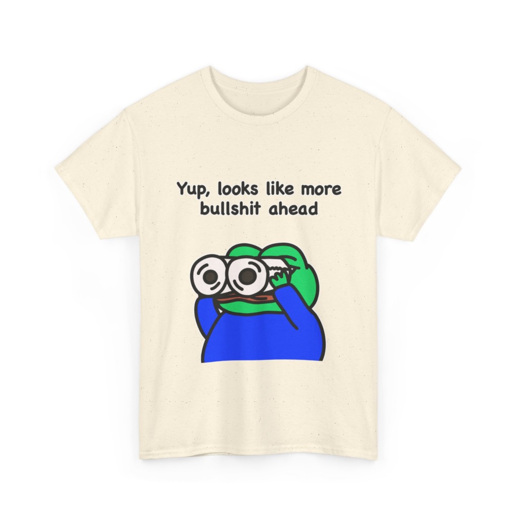 Frog T-Shirt: Binoculars & 'Bullshit Ahead' Graphic