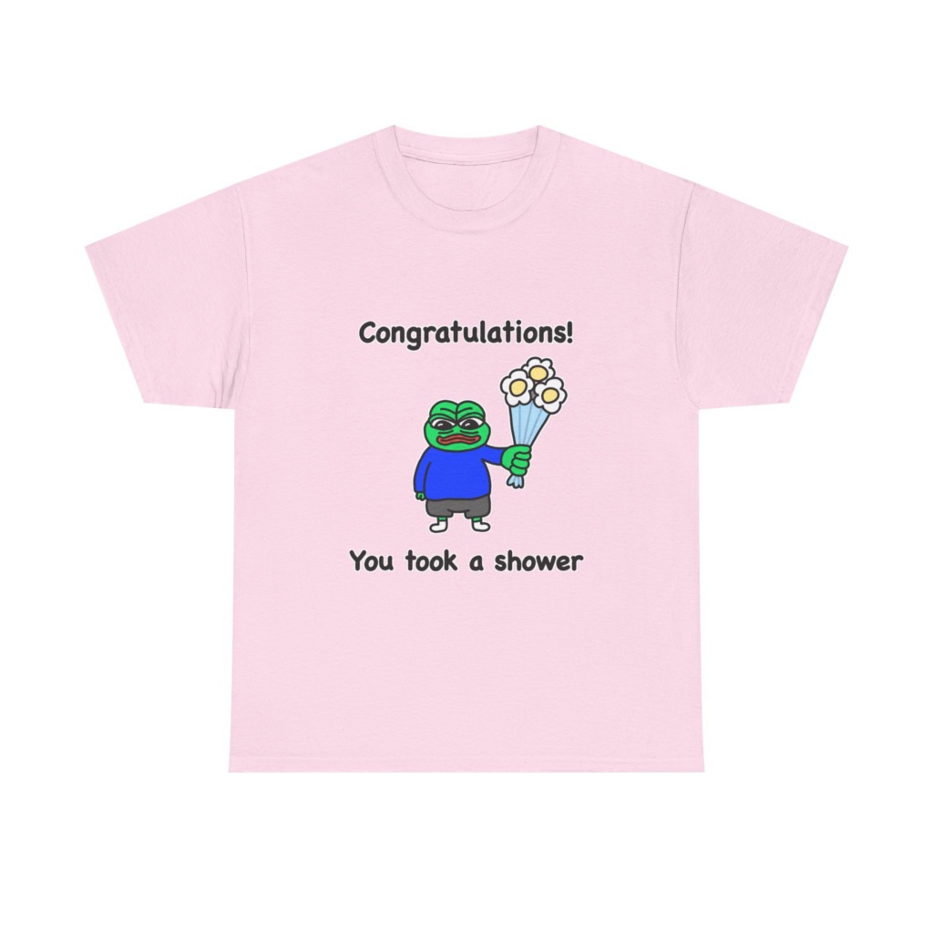 Pepe the Frog Shower Celebration Graphic T-Shirt