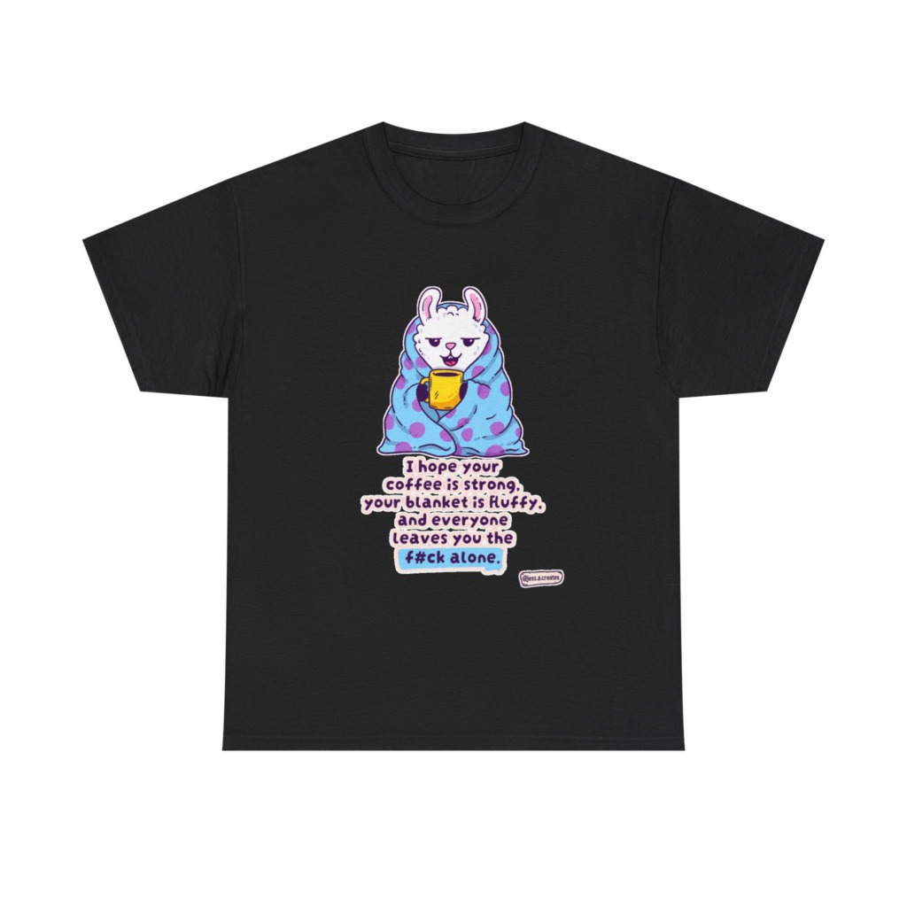 Sarcastic Llama Coffee & Blanket Graphic T-Shirt
