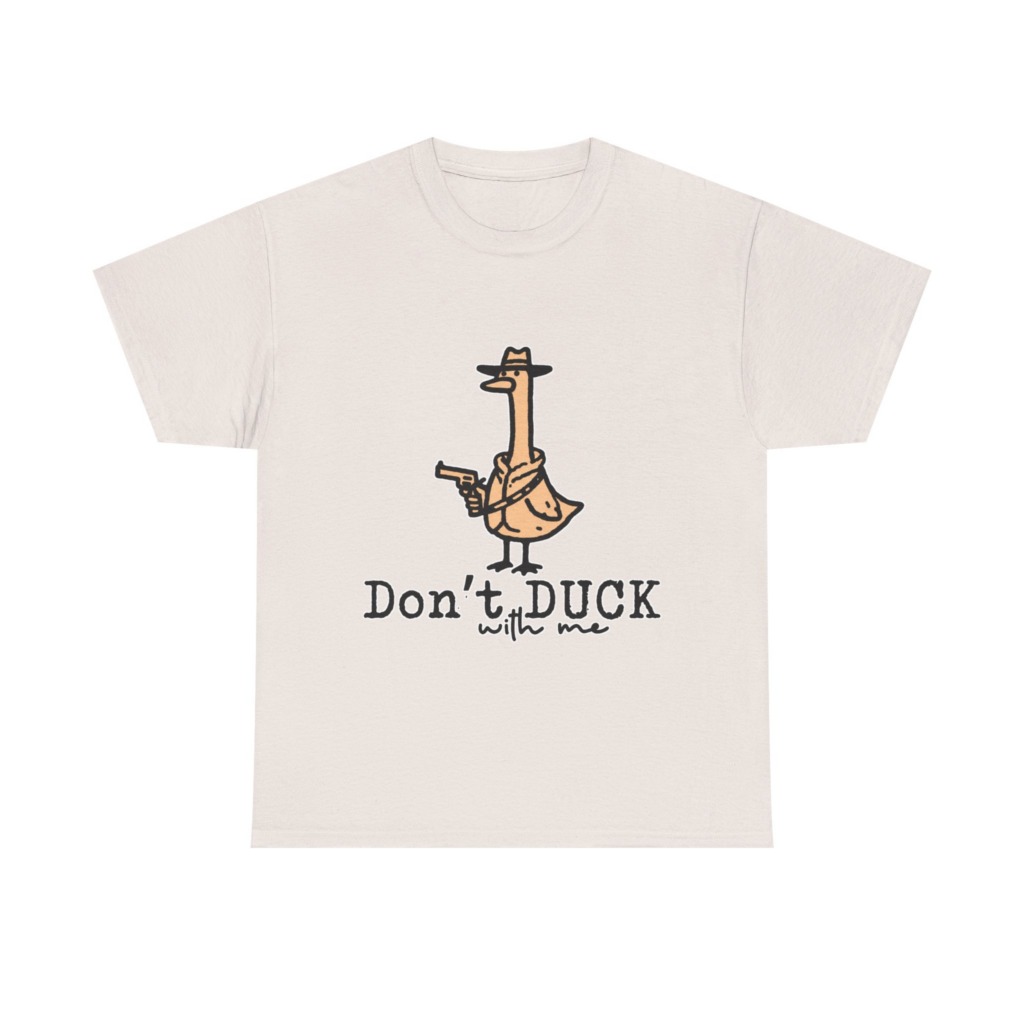White T-Shirt with Gangster Duck 'Don't Duck With Me' Print
