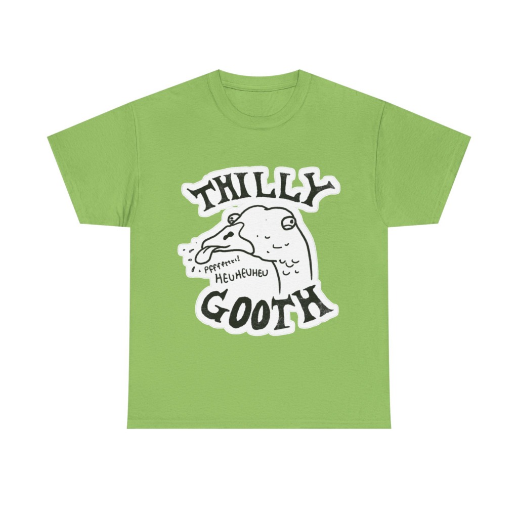 T-Shirt with Thilly Gooth Cartoon Goose Print