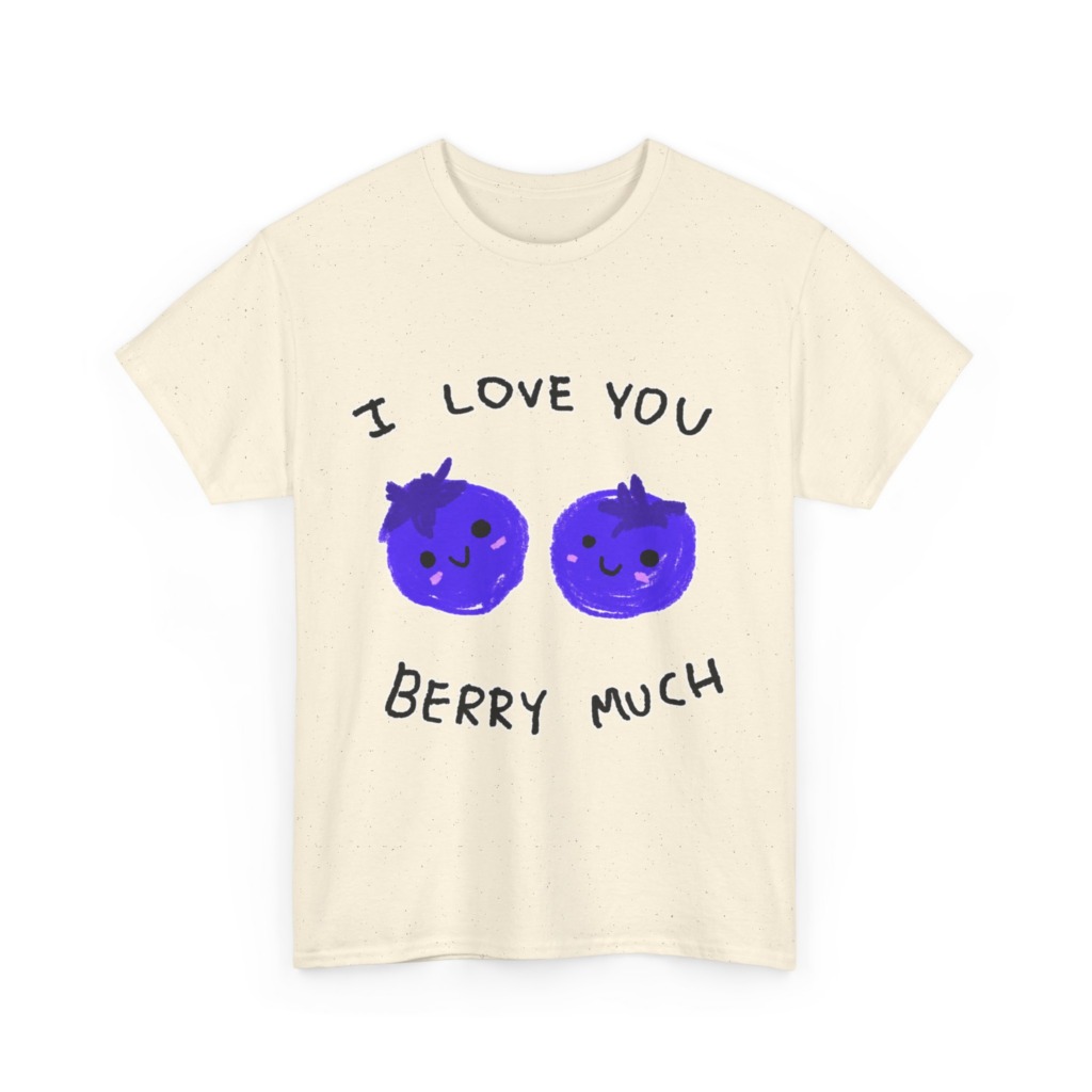 T-Shirt: Kawaii Blueberries 'I Love You Berry Much'