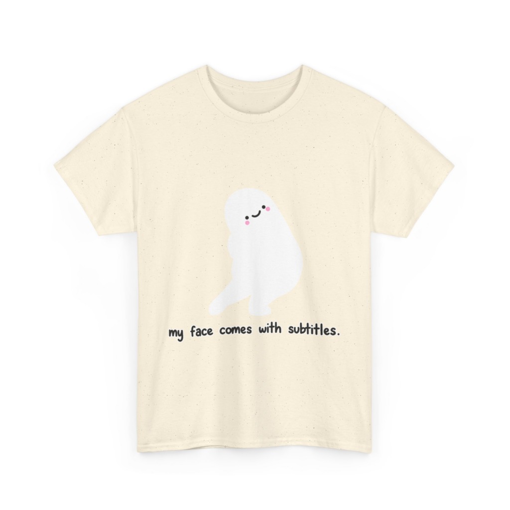 White 'My Face Comes With Subtitles' T-Shirt