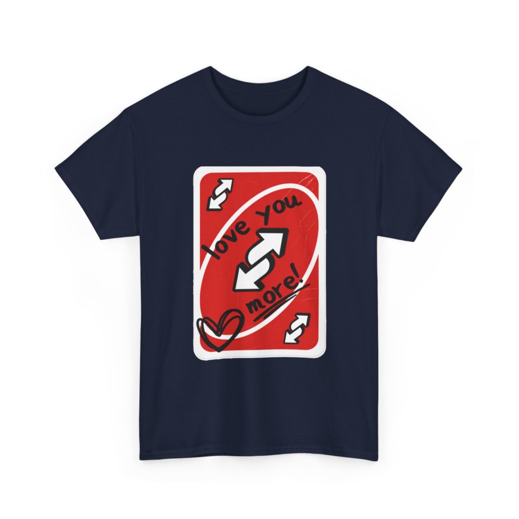 Red Love You More Reverse Card Graphic Tee