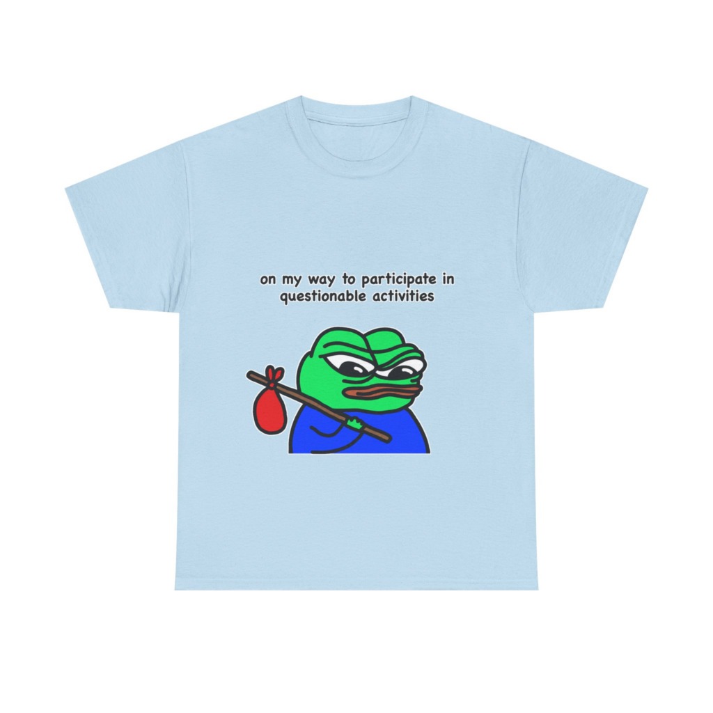 T-Shirt: Questionable Activities Pepe Frog Print