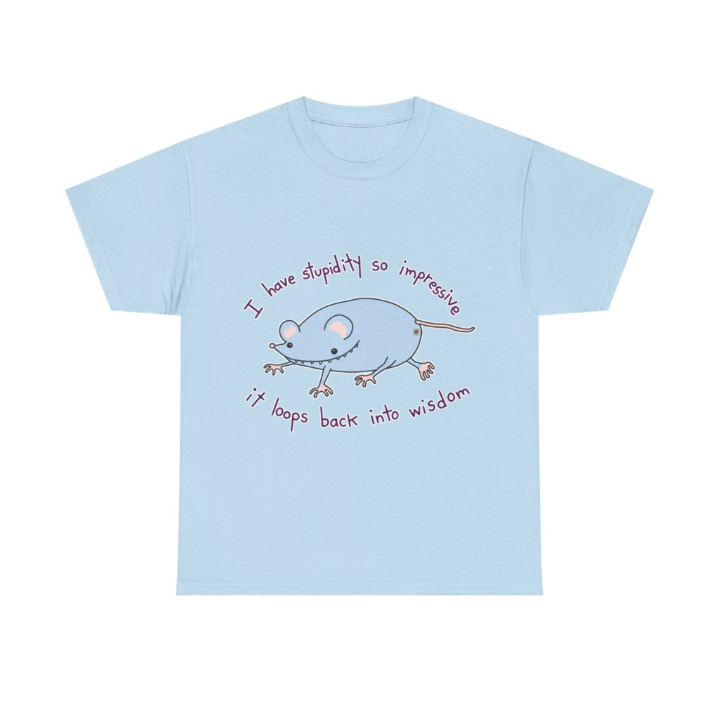 Cartoon Mouse 'Stupidity' Graphic T-Shirt