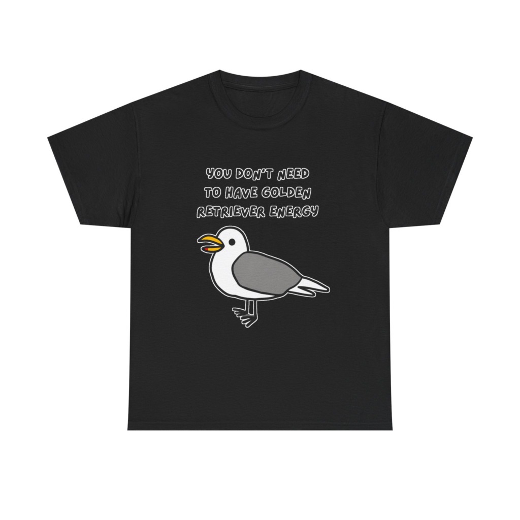 Seagull 'Golden Retriever Energy' Graphic T-Shirt