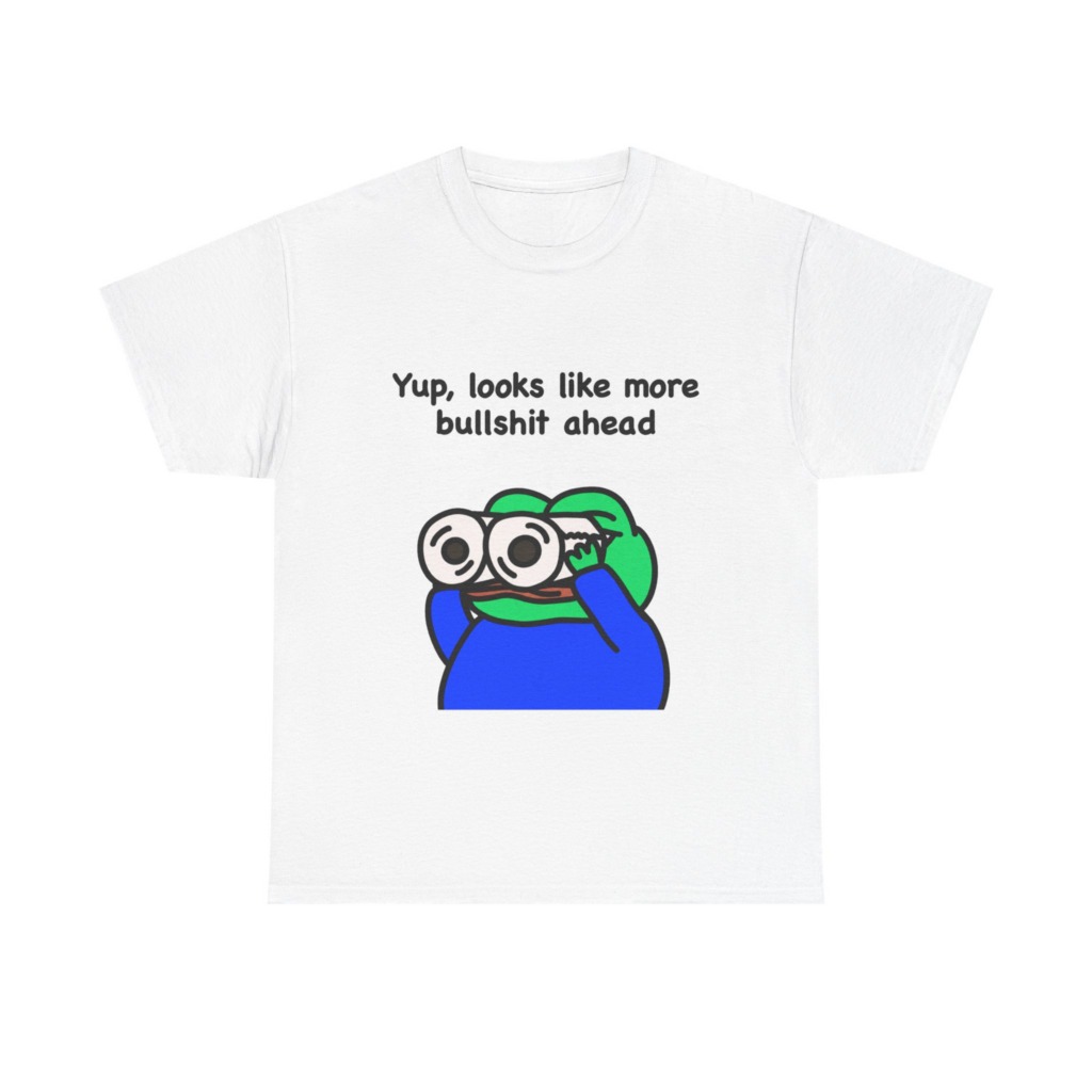 Frog T-Shirt: Binoculars & 'Bullshit Ahead' Graphic